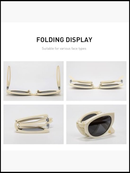 Folding Retro Cat Eye Sunglasses with Polarized Lenses and Case